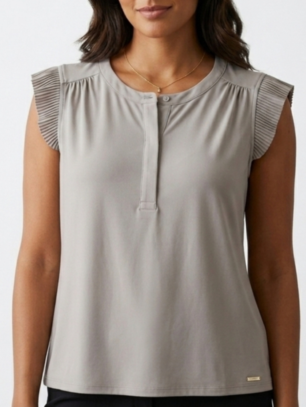 Calvin Klein Gray Sleeveless Top Blouse Size L
